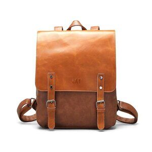 Brown Vegan Faux Leather Backpack